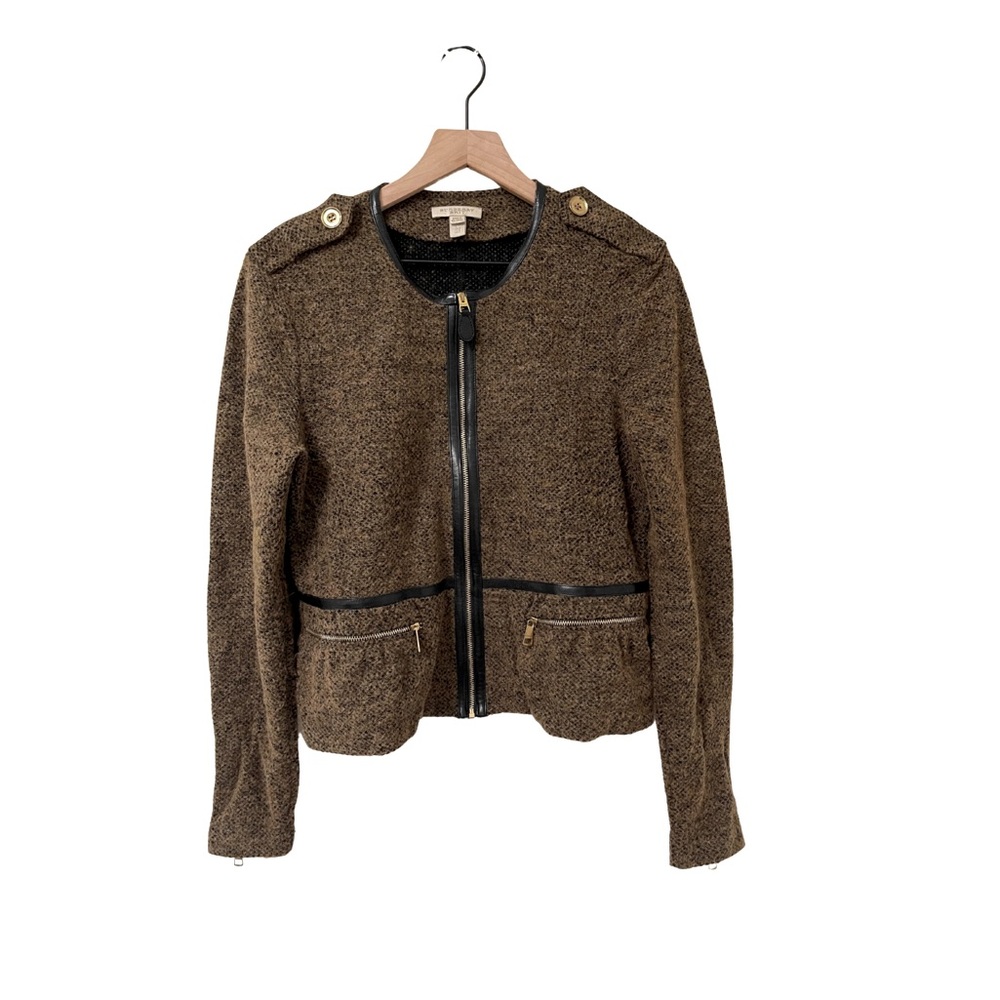 Burberry Wool Peplum Military Moto Blazer Size 10